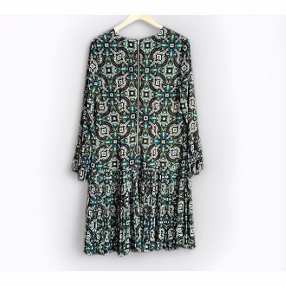 The Limited Women’s 12 Pleated Midi Dress Mikonas Jewel Tone Green Multicolored - Picture 11 of 12